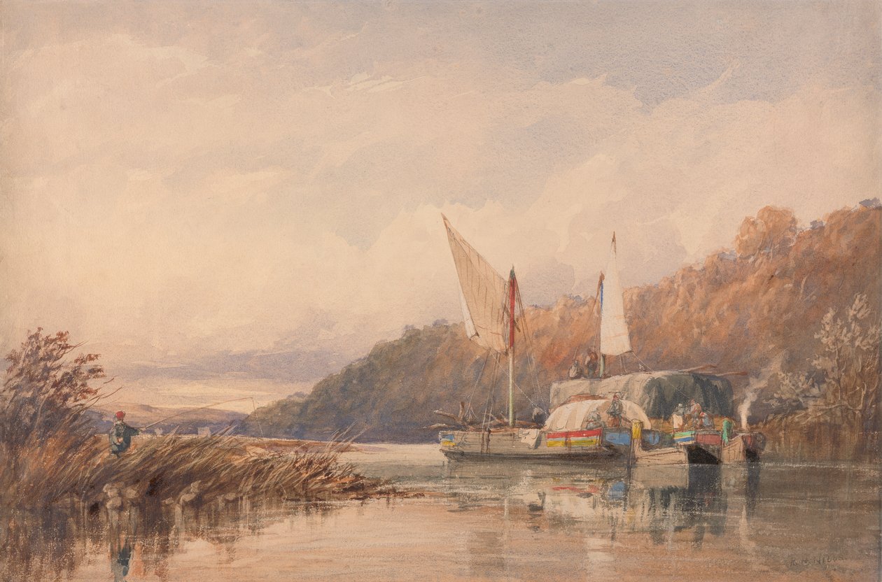 Barge di Fieno e Tronchi sul Conway da Richard Henry Nibbs