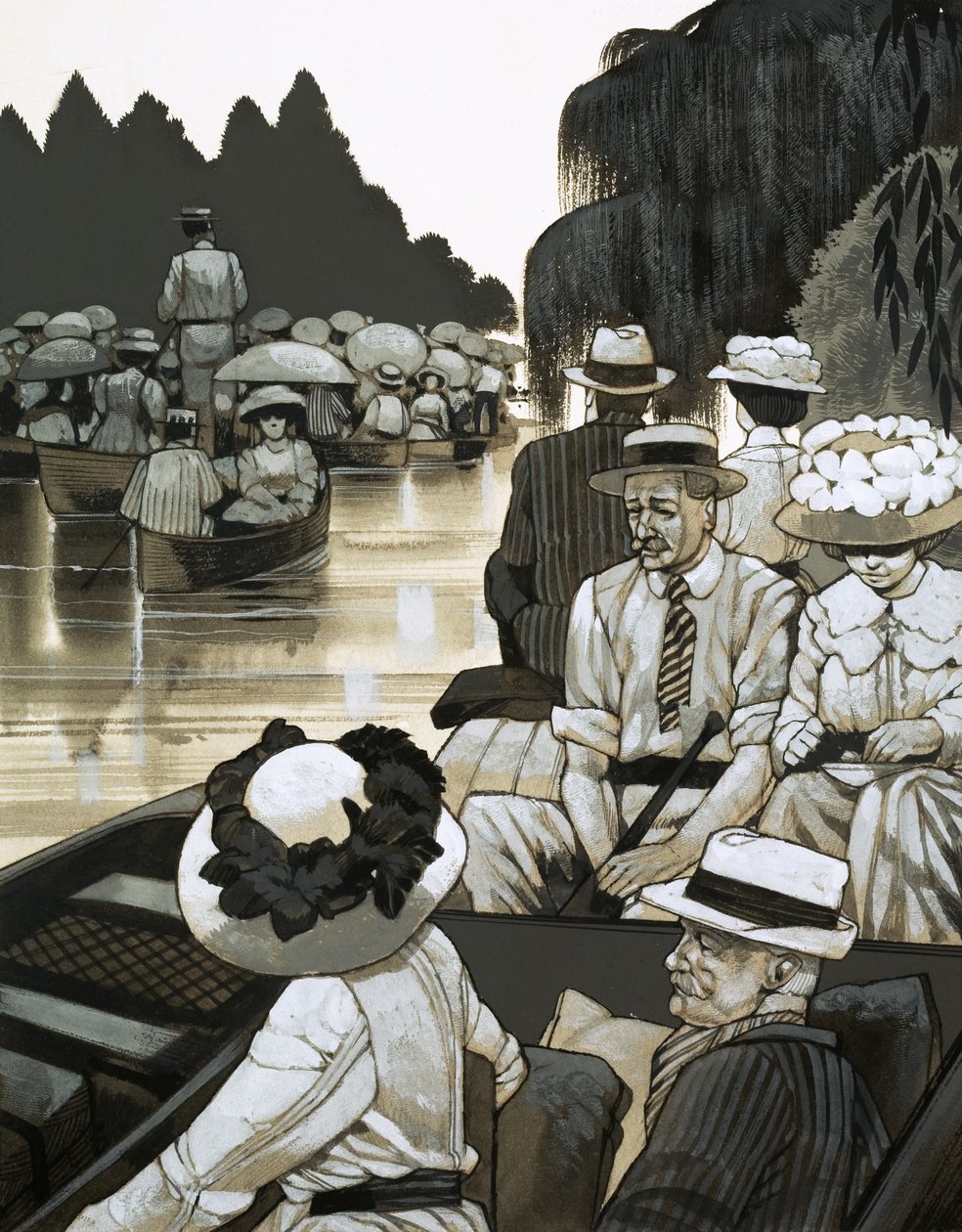 Le debuttanti "escono" al Royal Henley quando il fiume era pieno di punts da Richard Hook