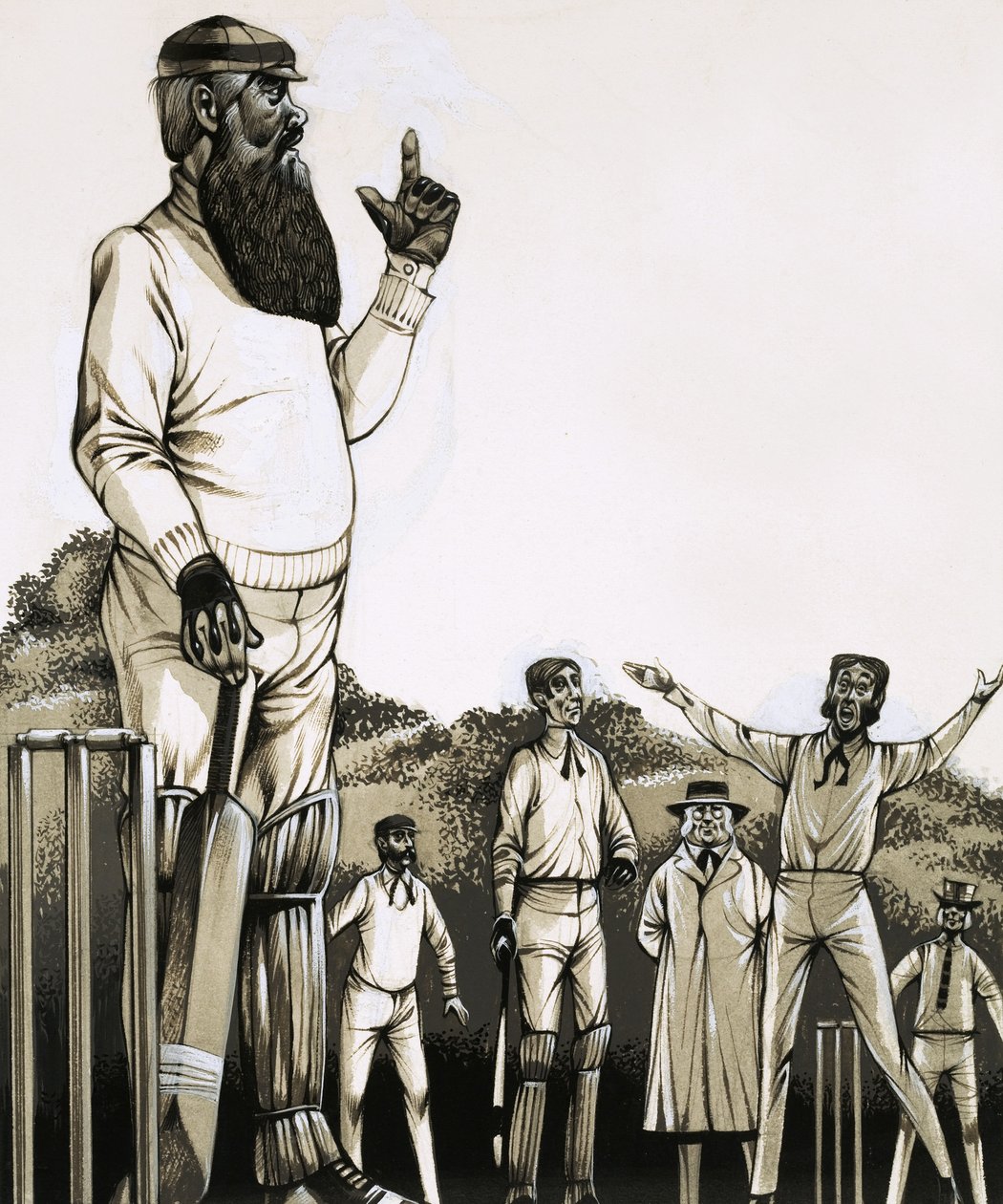 Il grande W G Grace al wicket da Richard Hook