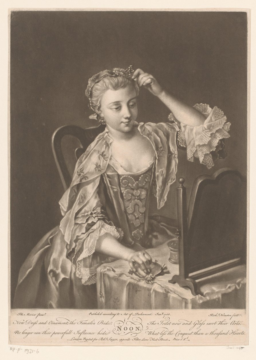 Giovane donna al suo tavolo da toeletta da Richard Houston