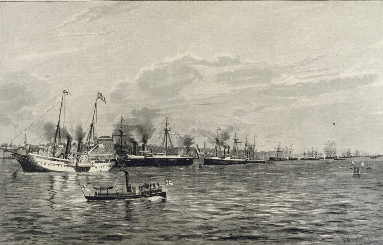 La rivista navale a Kiel il 3 settembre 1890 da Richard Huenten