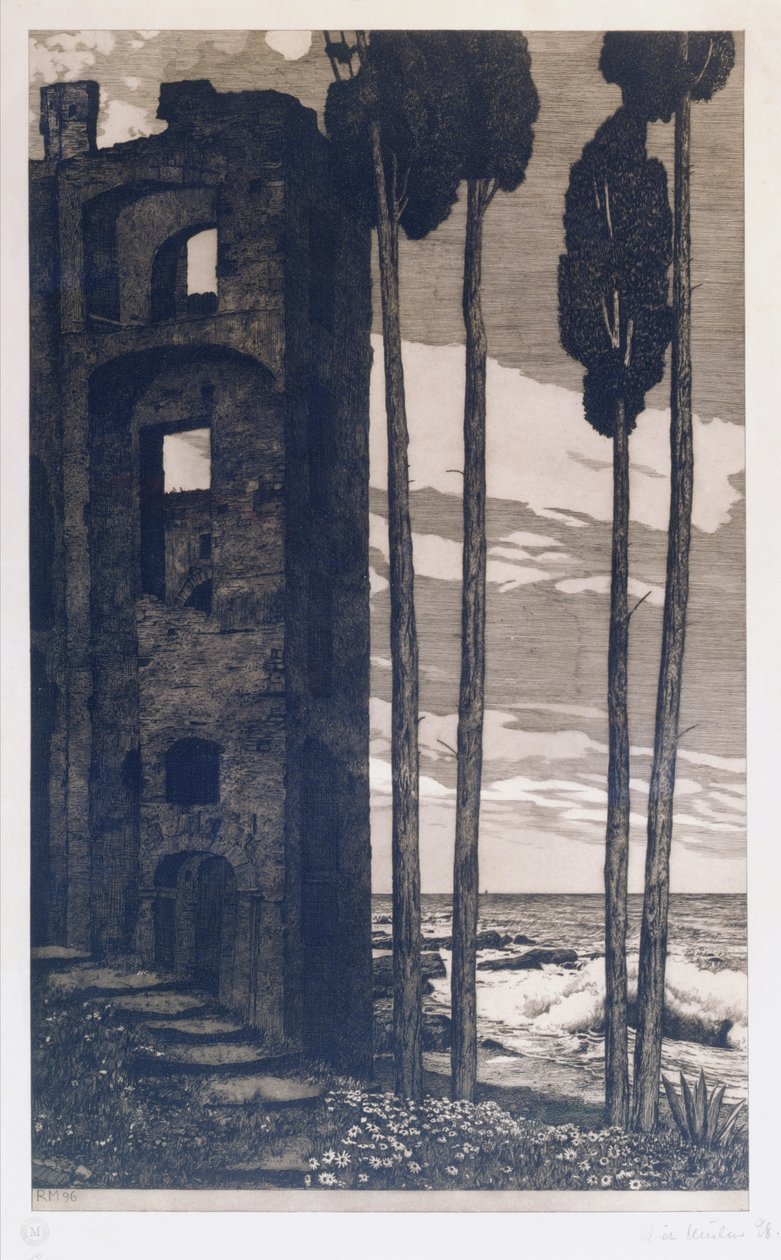 Rovine in riva al mare (acquaforte e acquatinta) da Richard Mueller