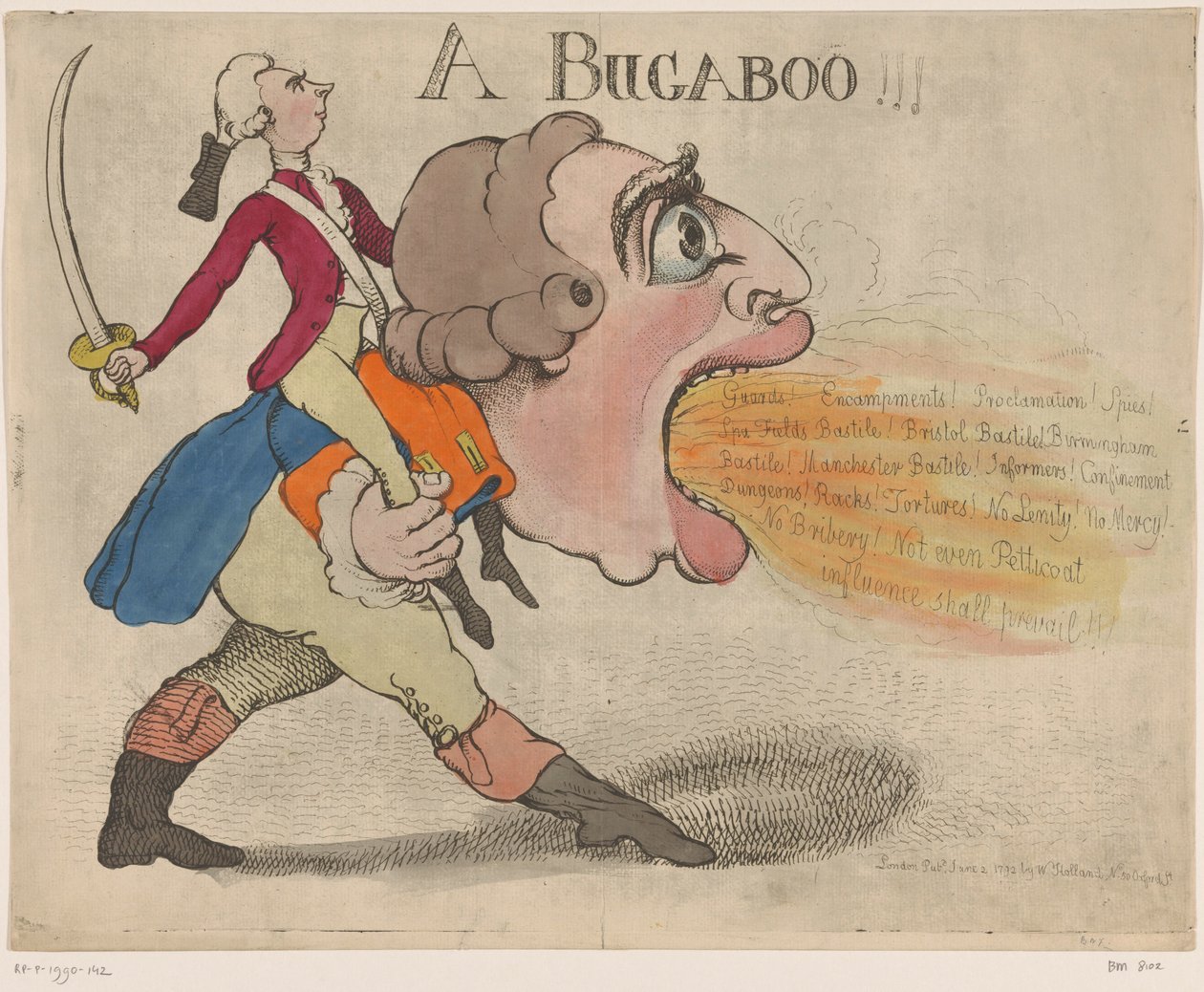Caricatura del re Giorgio III, 1792 da Richard Newton