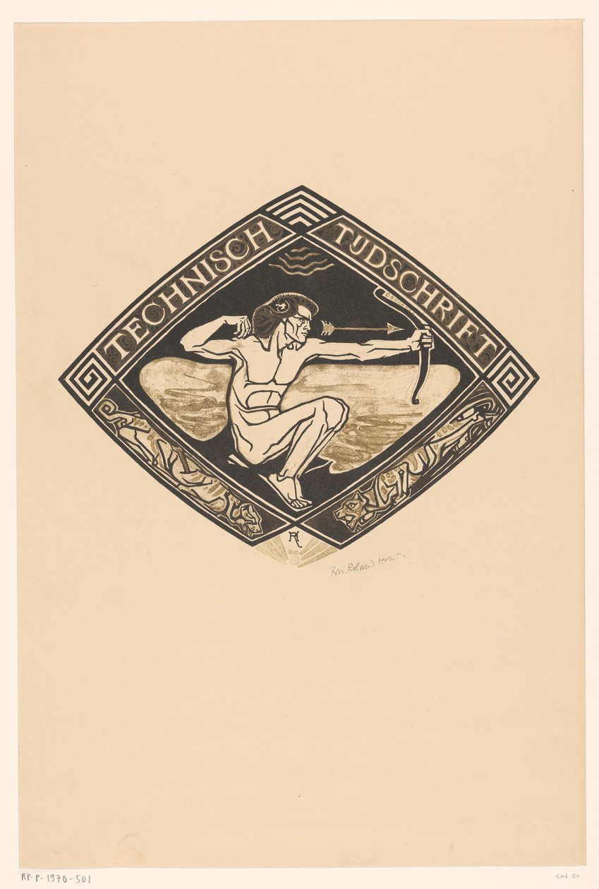 Progetto di copertina per: Rivista Tecnica, 1914 da Richard Nicolaüs Roland Holst (signed by artist)