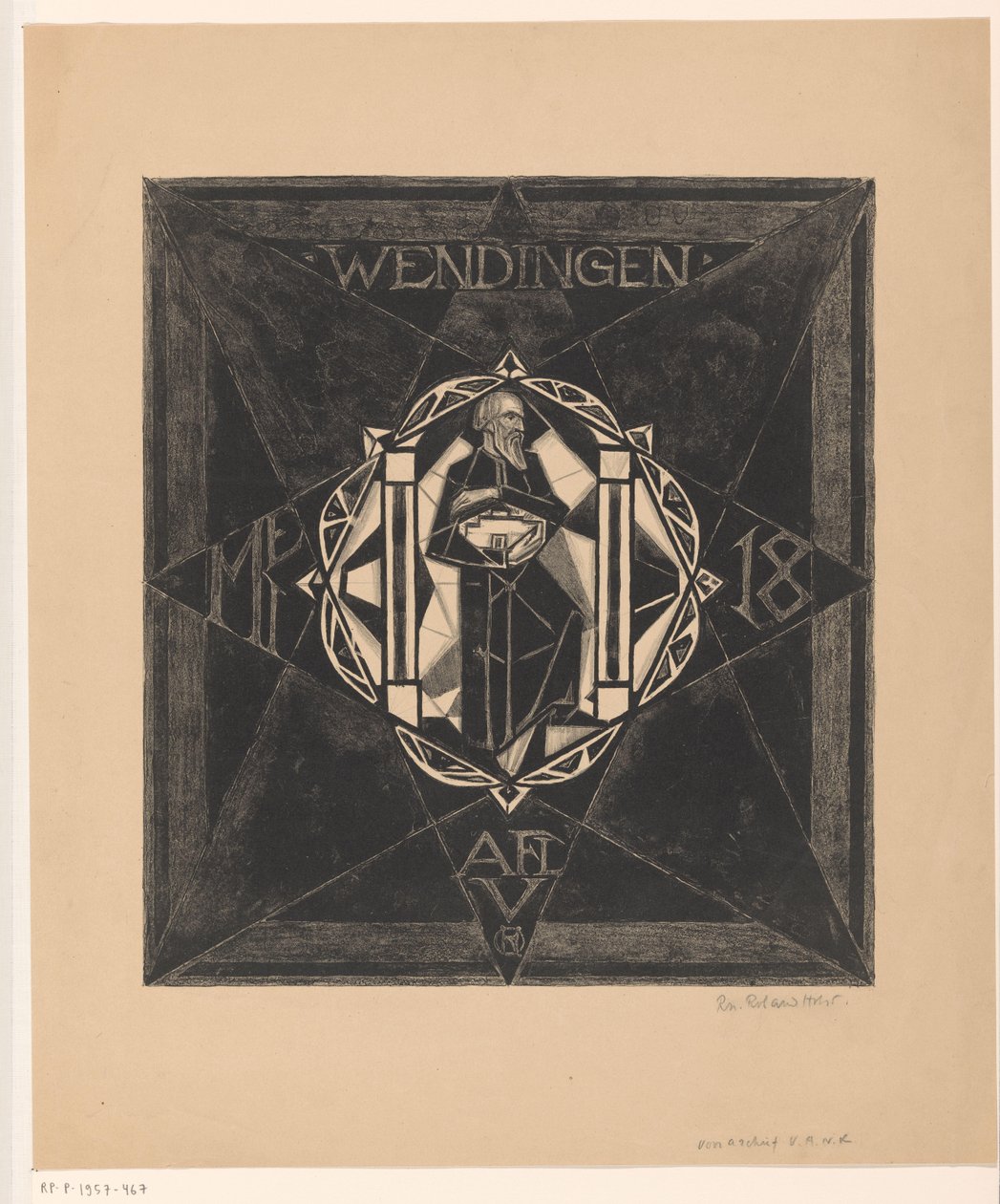 Progetto di copertina per: Wendingen, 1918 da Richard Nicolaüs Roland Holst (signed by artist)