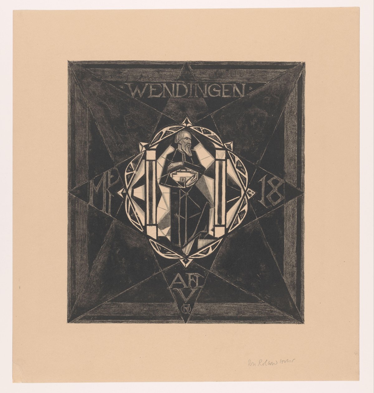 Progetto di copertina per: Wendingen, 1918 da Richard Nicolaüs Roland Holst (signed by artist)