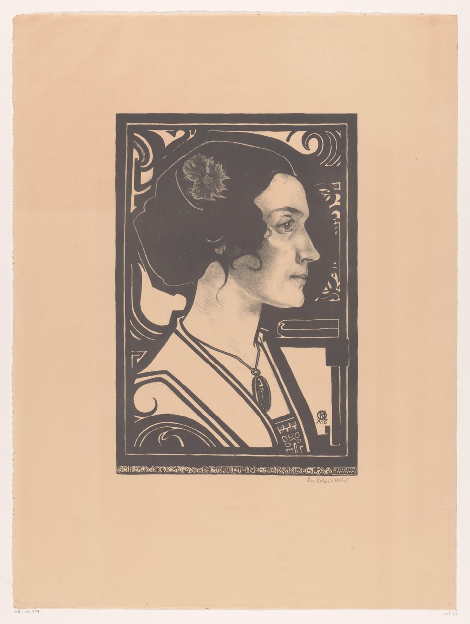 Ritratto di una donna sconosciuta da Richard Nicolaüs Roland Holst (signed by artist)