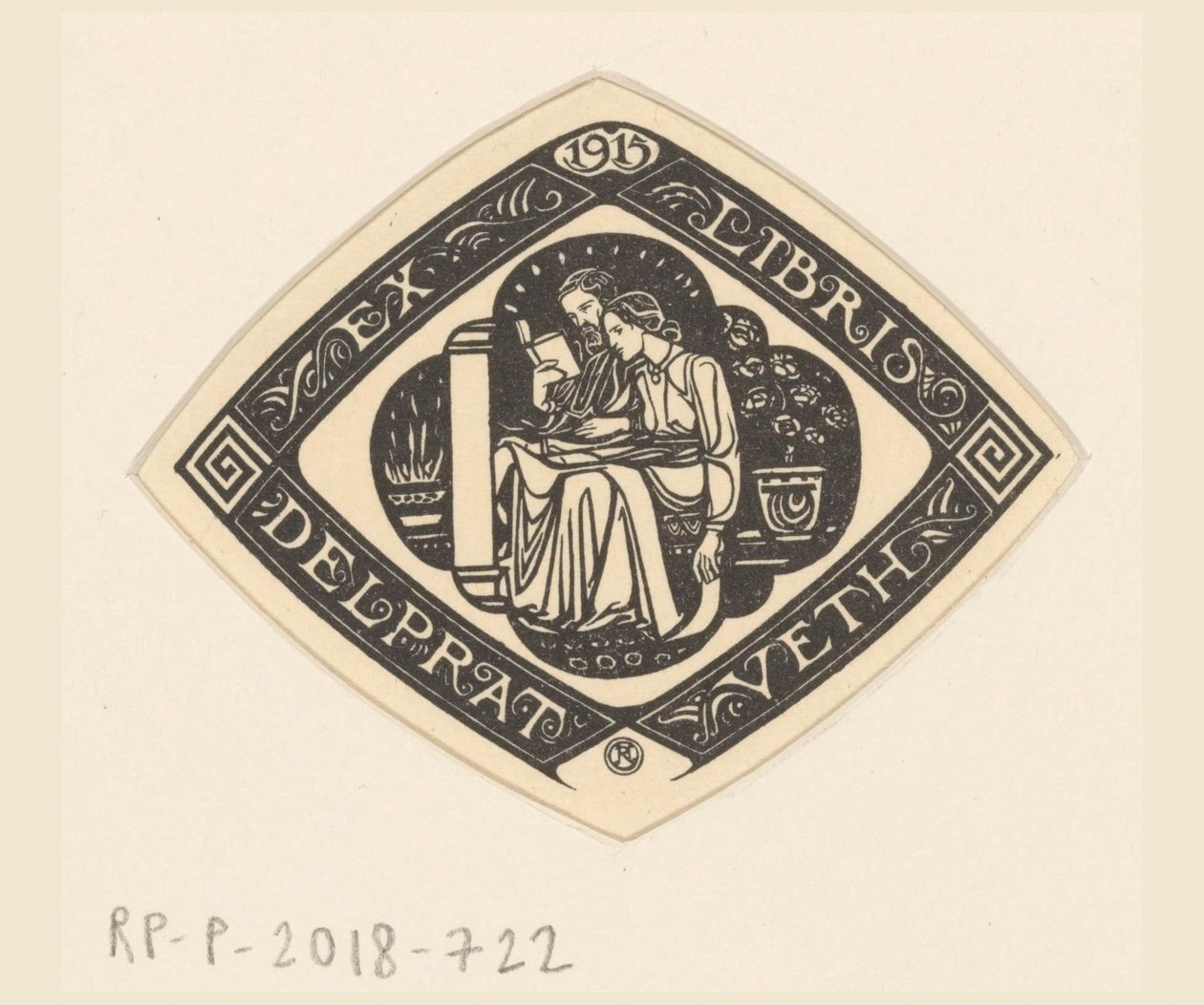 Ex libris di Delprat-Veth da Richard Nicolaüs Roland Holst