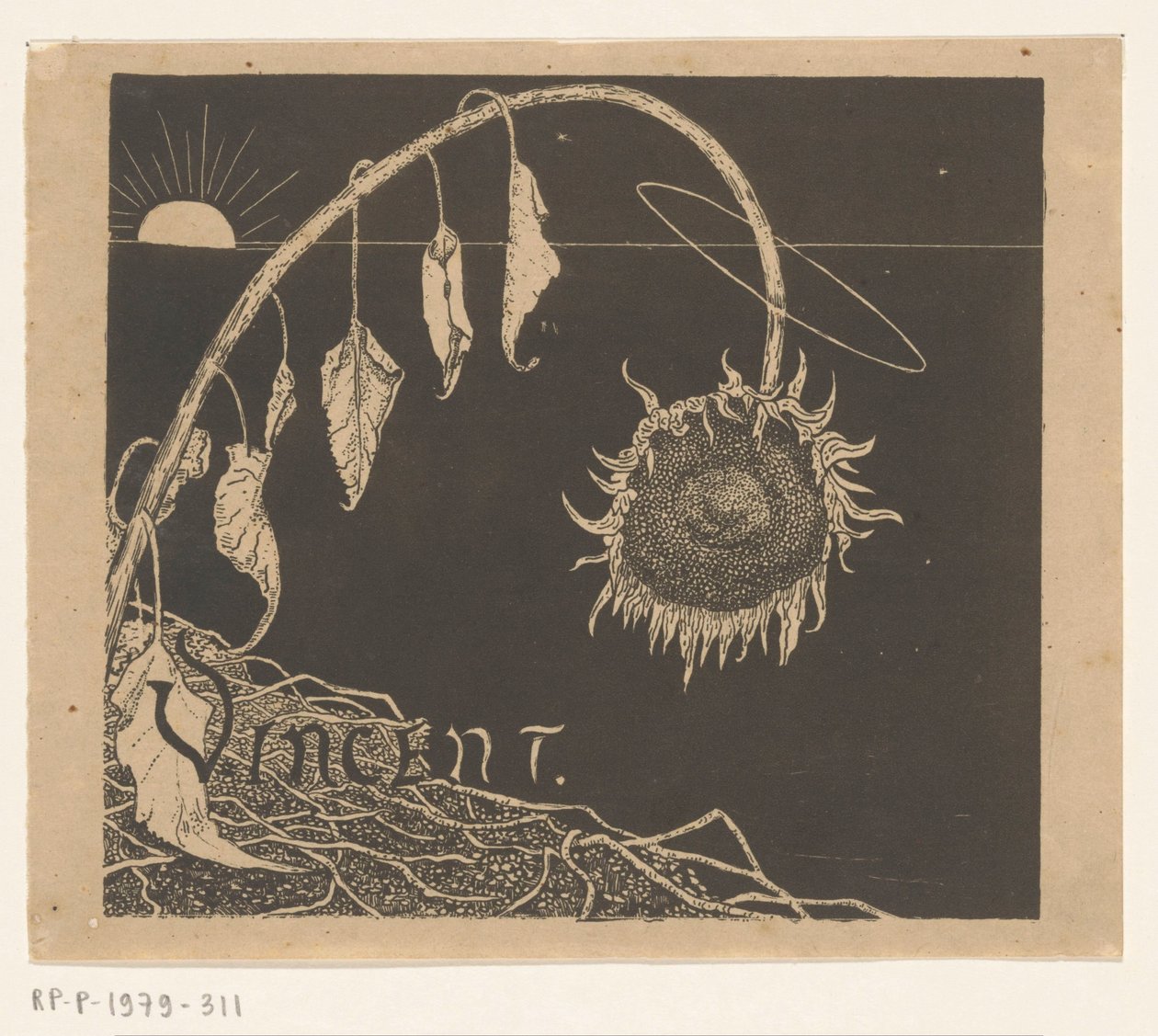 Progetto di copertina per: Richard Roland Holst, Mostra delle opere lasciate da Vincent Van Gogh, 1892 da Richard Nicolaüs Roland Holst