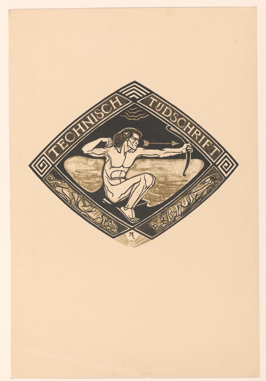 Progetto di copertina per: Rivista Tecnica, 1914 da Richard Nicolaüs Roland Holst