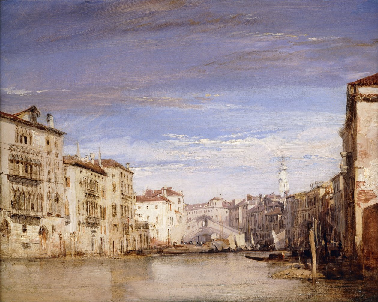 Veduta del Canal Grande a Venezia, dal Palazzo Bernardo verso il Ponte di Rialto da Richard Parkes Bonington