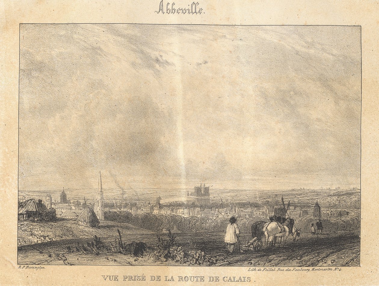 Abbeville - Vista presa dalla strada di Calais da Richard Parkes Bonington