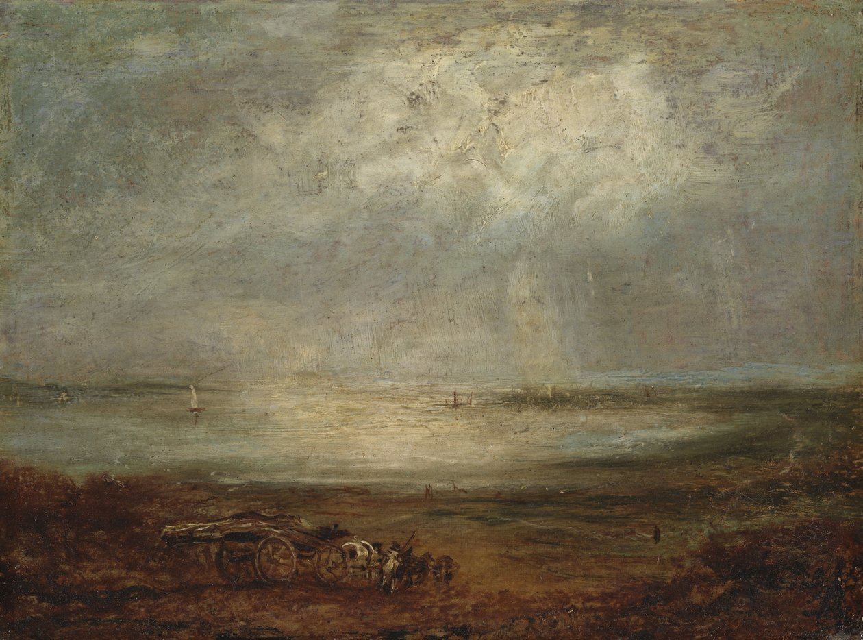 Scena di spiaggia con carro e cavallo, 1825 da Richard Parkes Bonington