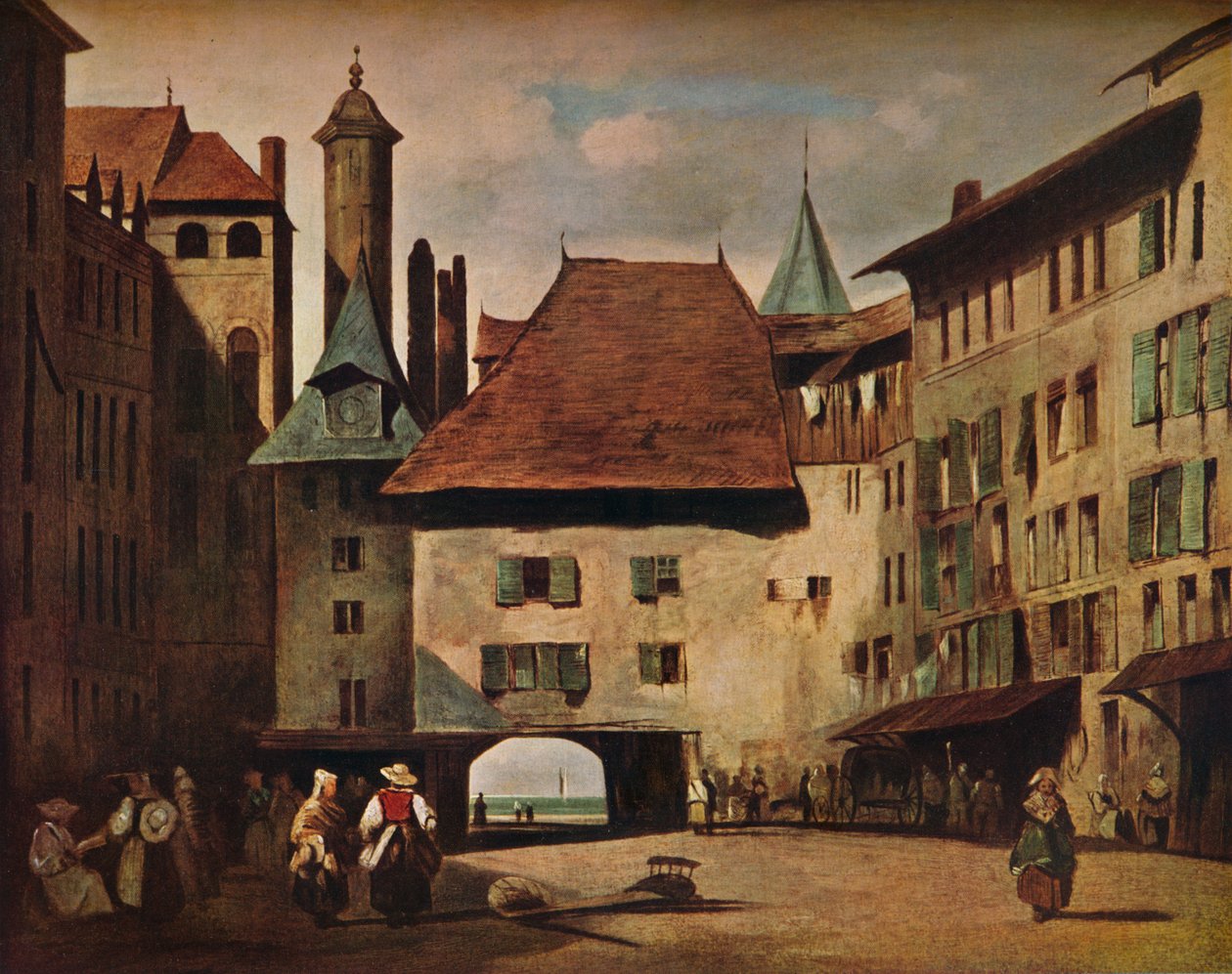 La Place du Molard, Ginevra da Richard Parkes Bonington
