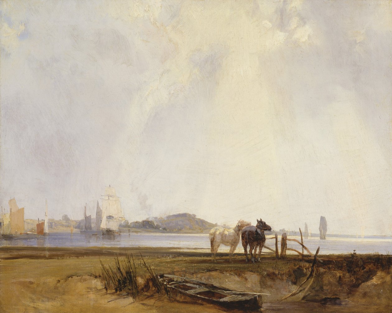 Paesaggio vicino a Quilleboeuf, Francia da Richard Parkes Bonington