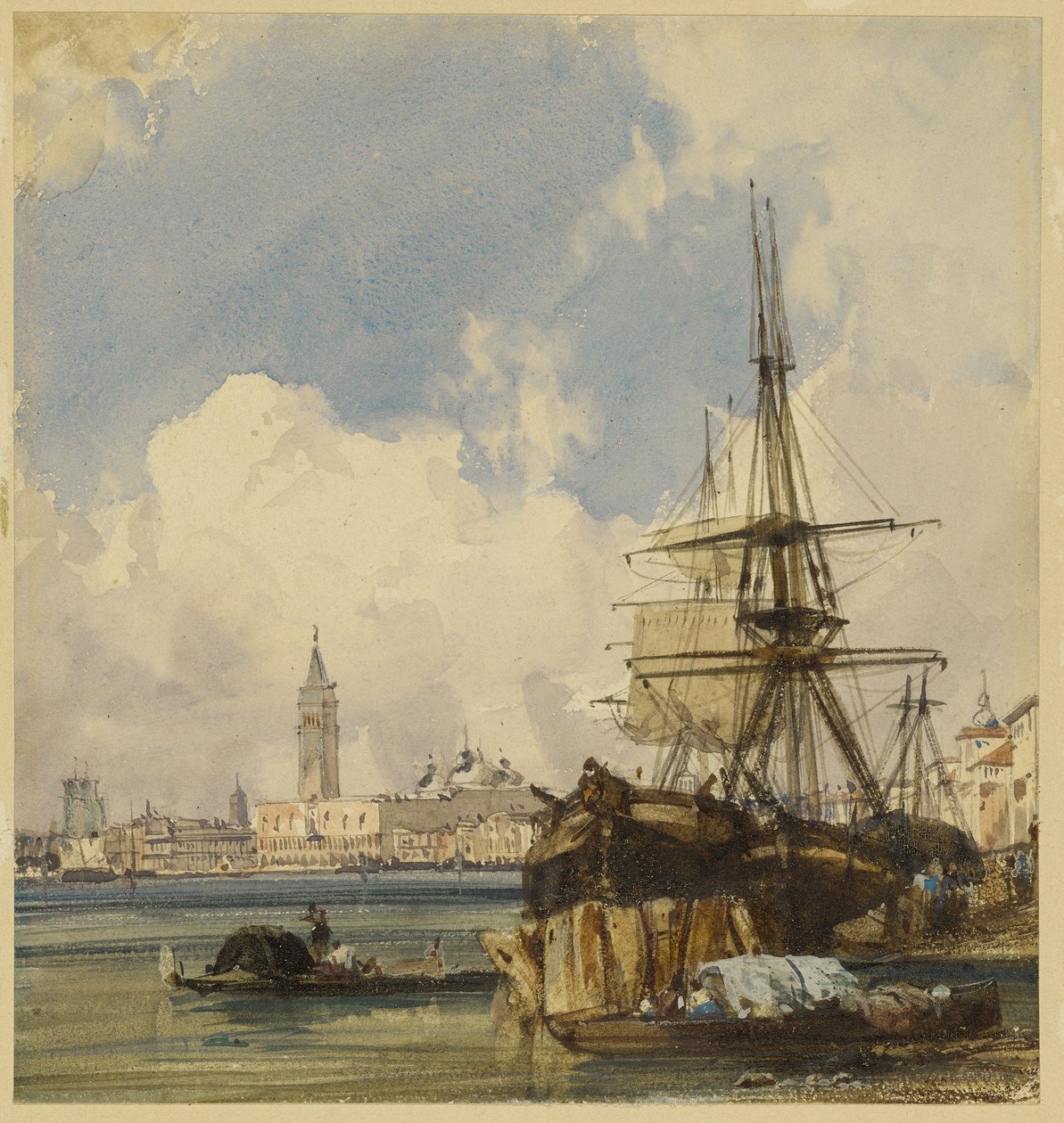 Riva degli Schiavoni, from near San Biagio, Venice da Richard Parkes Bonington