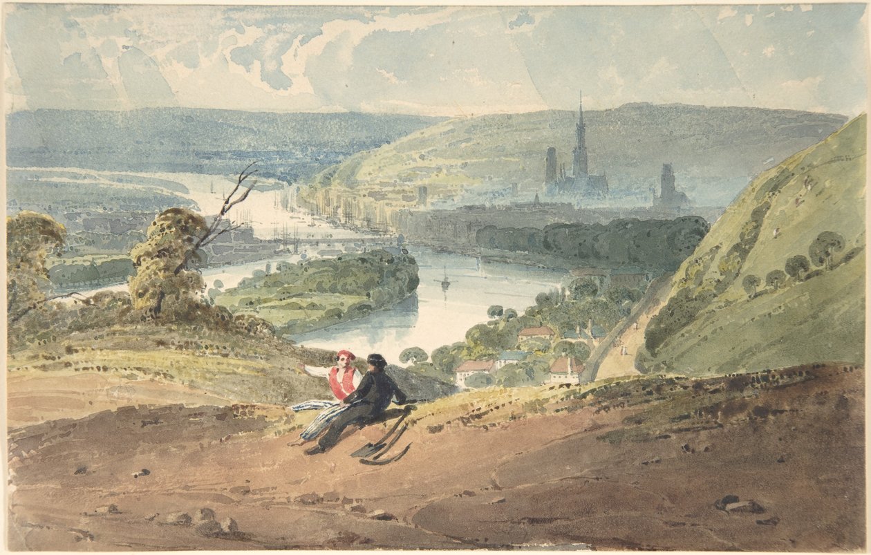 Rouen, vista da Bon-Secours da Richard Parkes Bonington