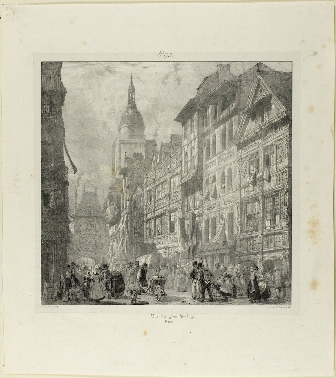 Rue du Gros Horloge da Richard Parkes Bonington
