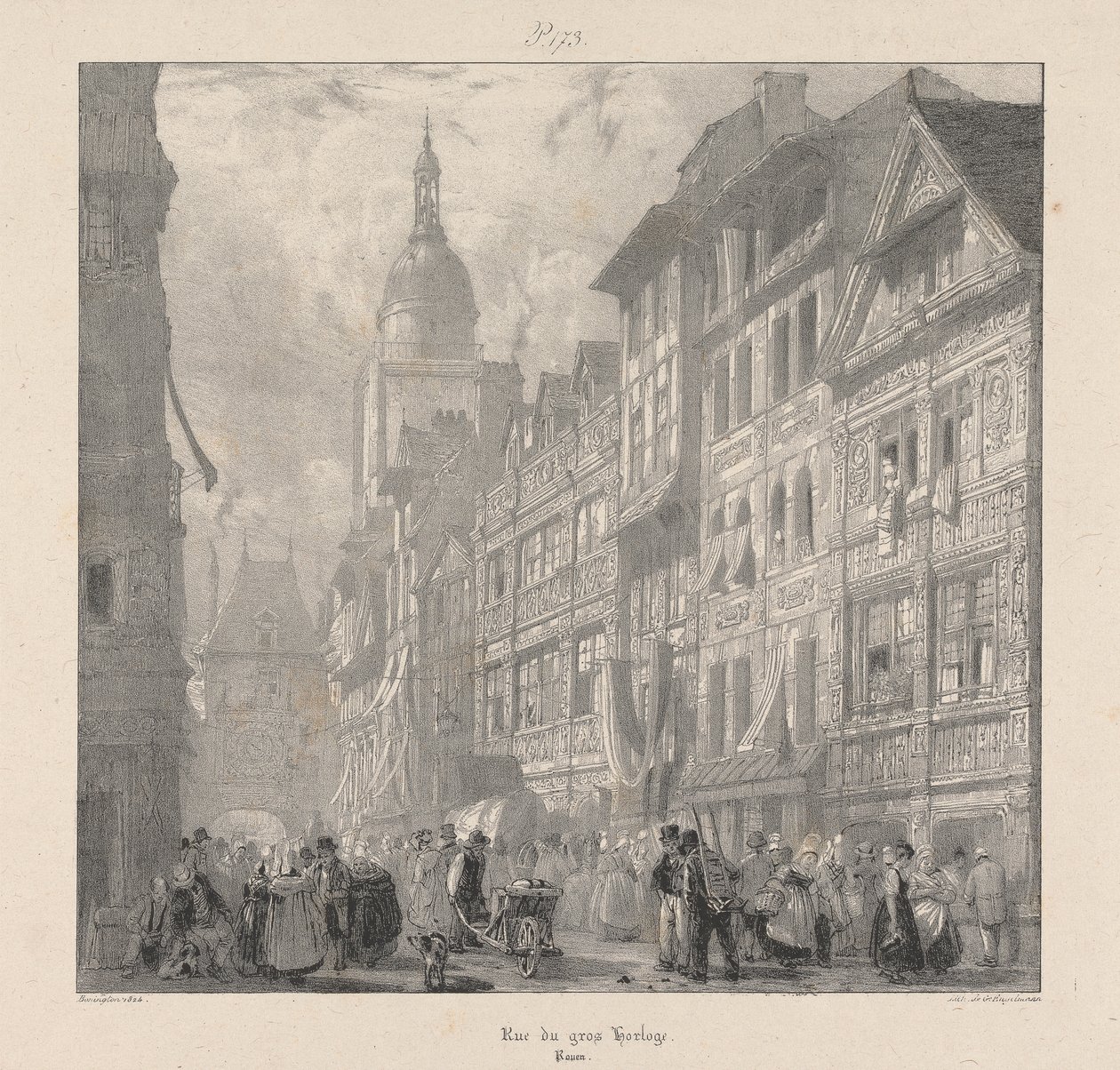 Rue du Gros Horloge da Richard Parkes Bonington