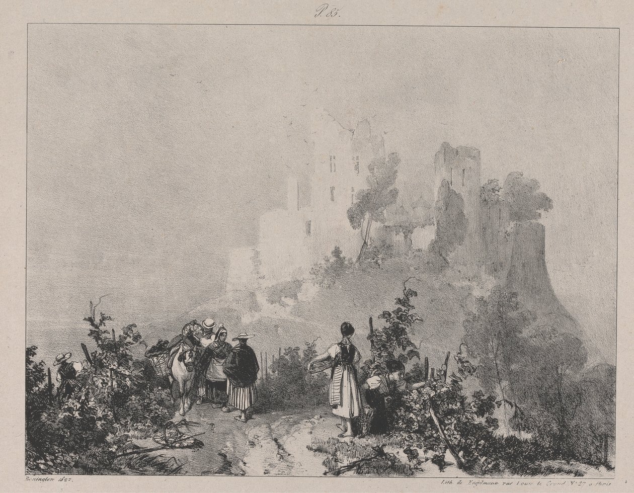 Rovine del castello di Arlay da Richard Parkes Bonington
