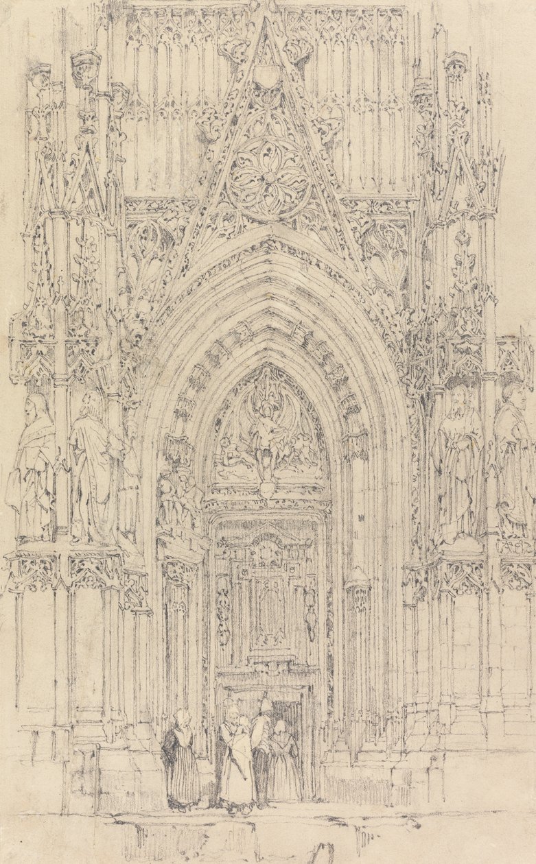 La Chiesa di San Wulfran, Abbeville: La Porta Nord della Facciata Ovest da Richard Parkes Bonington