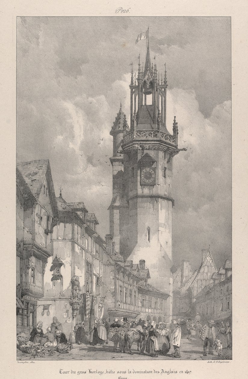 Tour du Gros Horloge, costruita sotto la dominazione degli inglesi nel 1417 da Richard Parkes Bonington