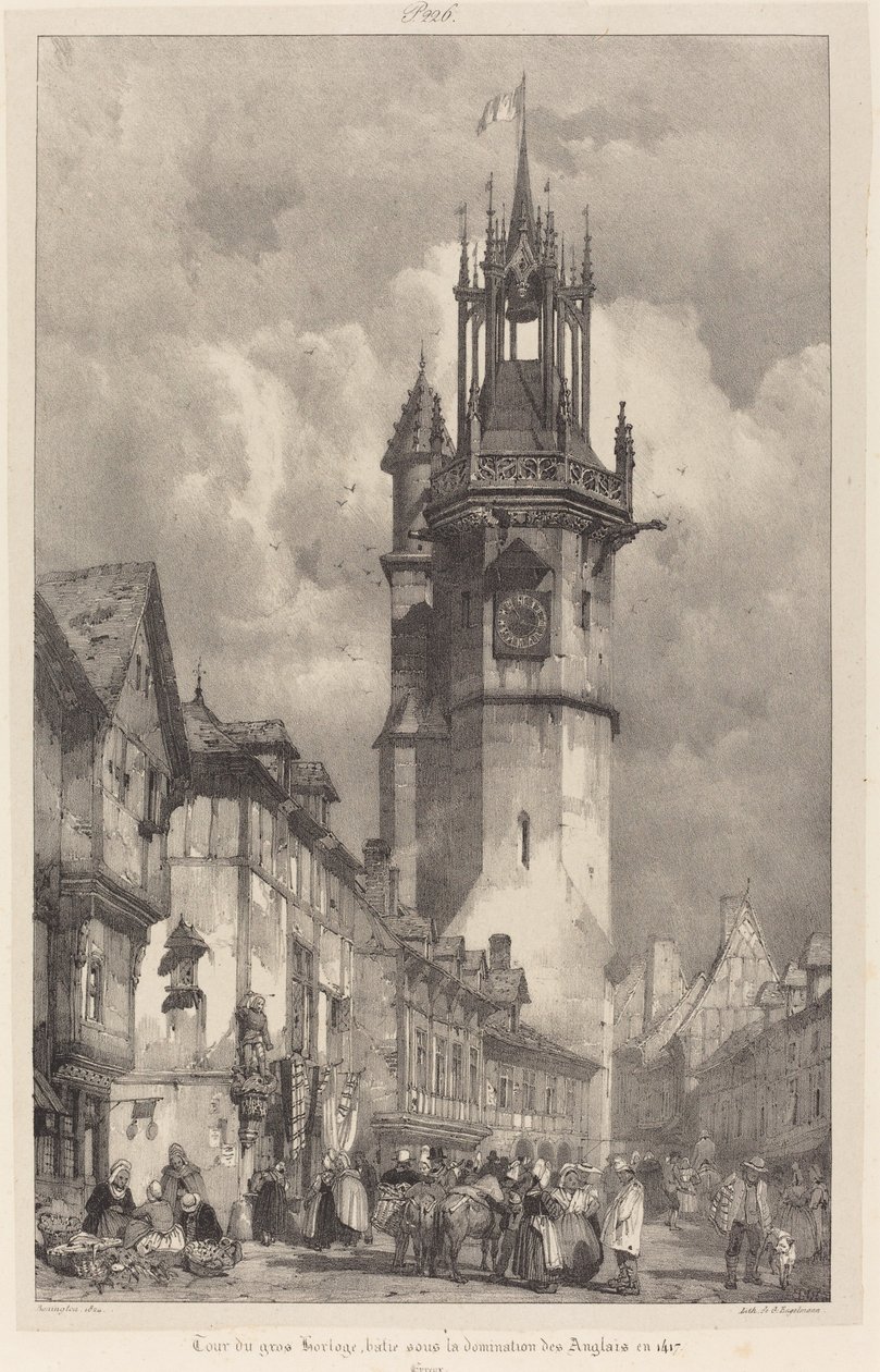 Tour du gros-horloge, Evreux da Richard Parkes Bonington