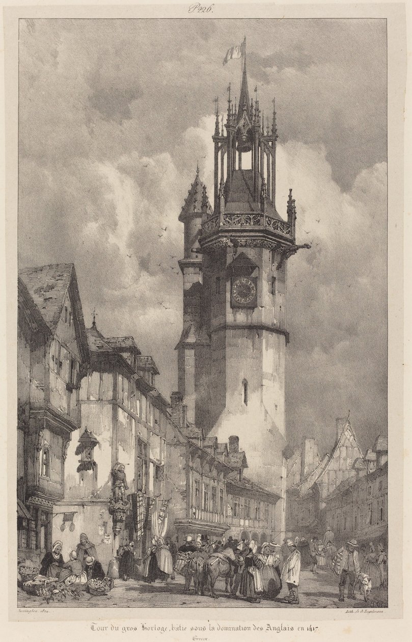 Torre della Gros-Horloge, Évreux da Richard Parkes Bonington
