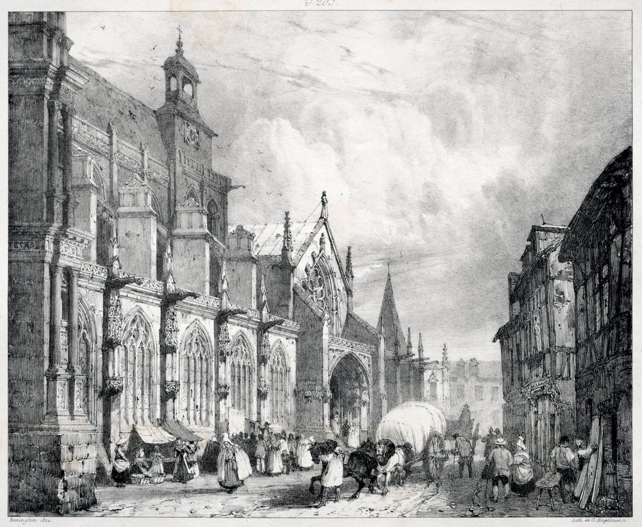 Viaggi pittoreschi e romantici nella vecchia Francia, Normandia: Chiesa di San Gervasio e San Protasio a Gisors da Richard Parkes Bonington