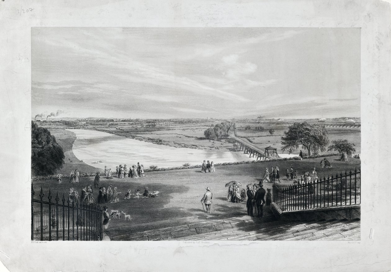 Avenham  Miller Park, 1870 circa (litografia colorata su carta) da Richard Parminter Cuff