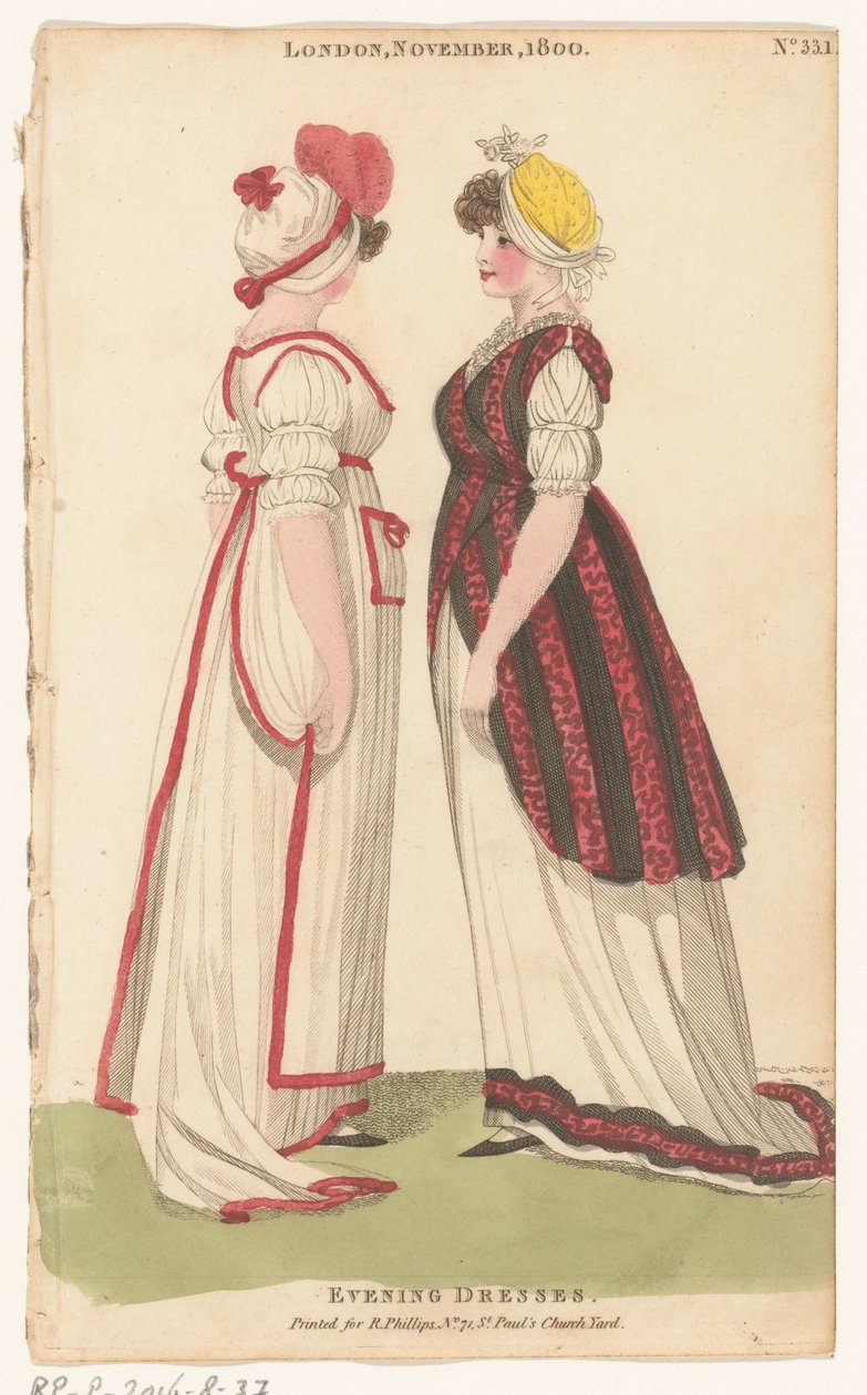 Magazine of Female Fashions of London and Paris, London, November, 1800, No. 33.1: Evening Dresses da Richard Phillips