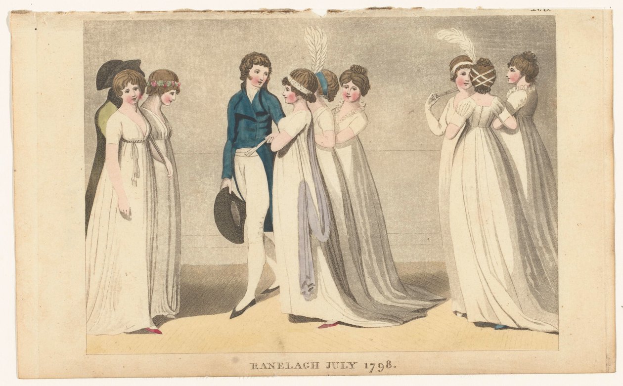 Rivista delle mode femminili di Londra e Parigi: Ranelagh luglio 1798 da Richard Phillips
