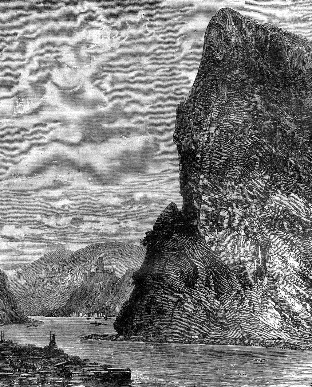 Roccia di Loreley, vicino a St Goarshausen, Germania, XIX secolo da Richard Principal Leitch