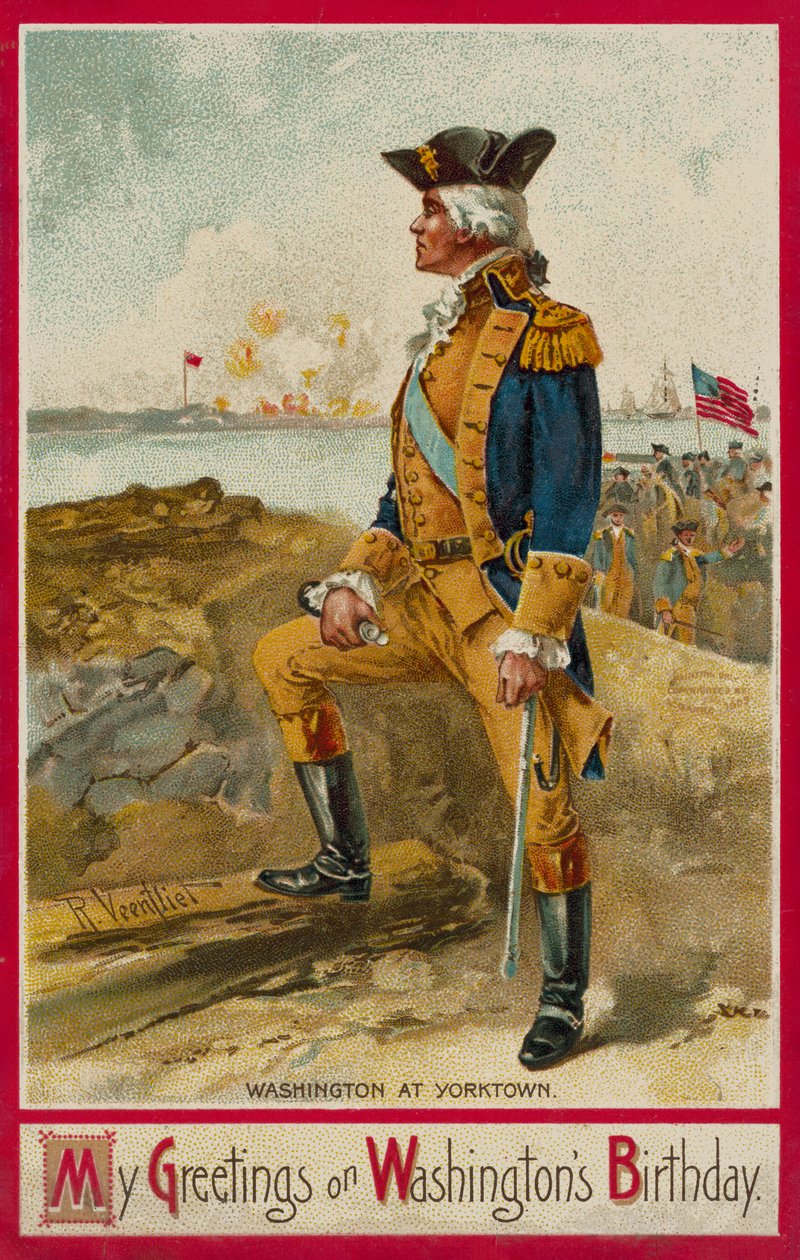 George Washington a Yorktown (cromolito) da Richard Veenfliet
