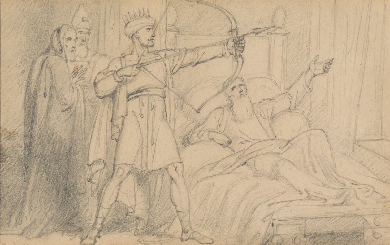 Eliseo sul letto di morte (II Re 12:17) da Richard Westall