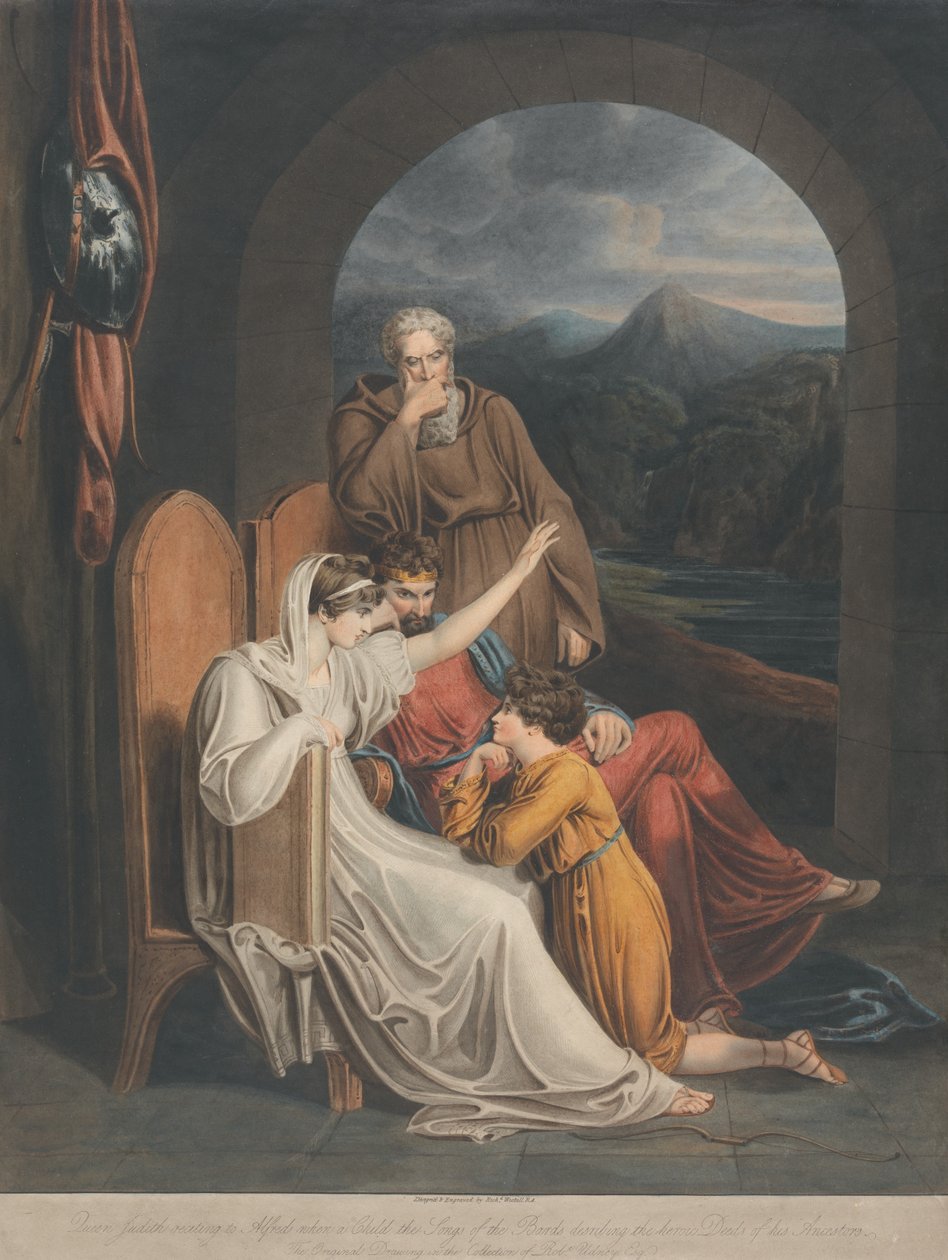 La regina Judith legge al piccolo Alfred da Richard Westall