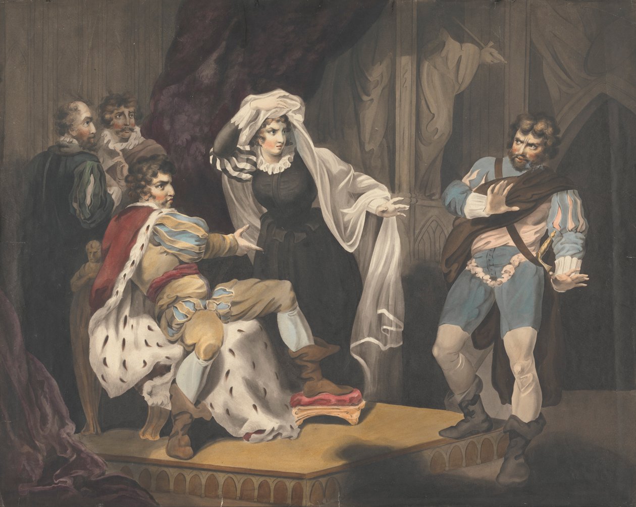 Figure teatrali intorno a un trono da Richard Westall