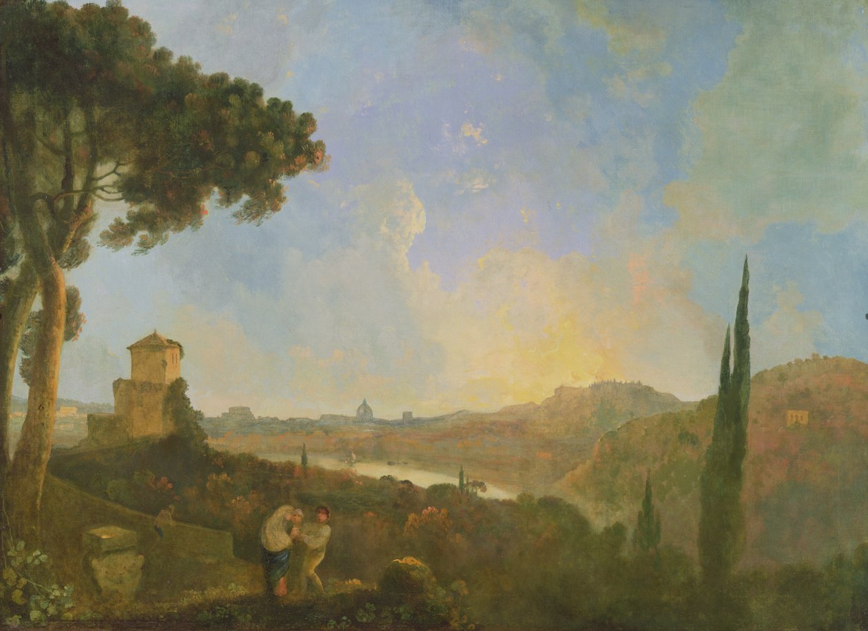 Veduta del Tevere con Roma in lontananza, c.1770-80 da Richard Wilson