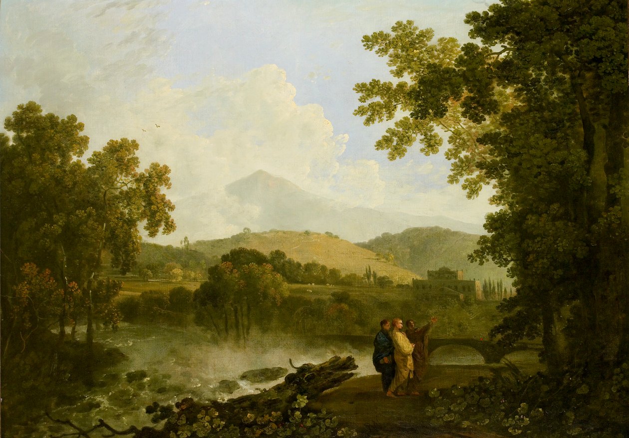 Cicerone e i suoi due amici, Attico e Quinto, nella sua villa ad Arpino, 1769-1770 da Richard Wilson