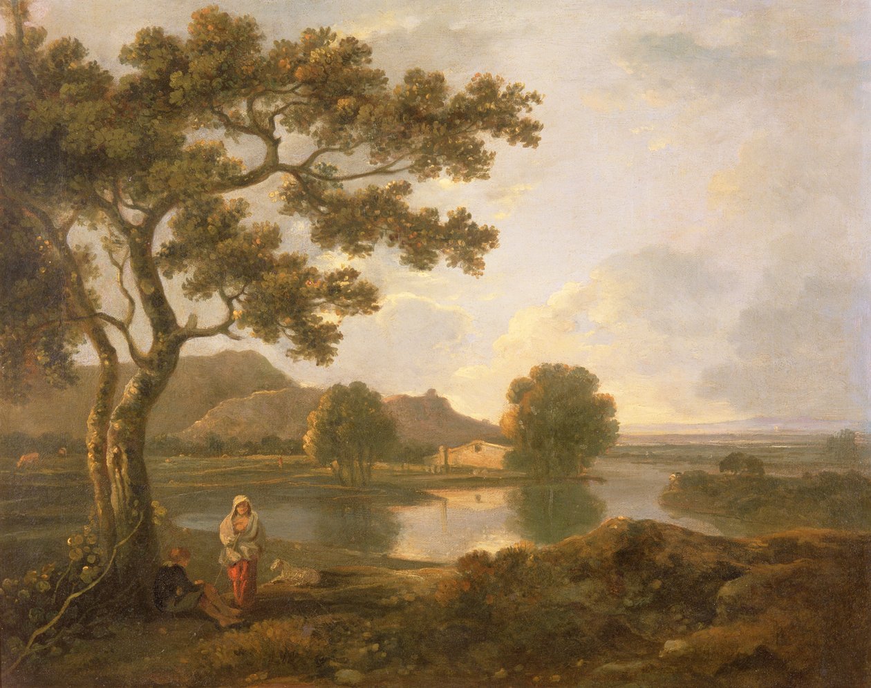 Scena fluviale con una fattoria da Richard Wilson