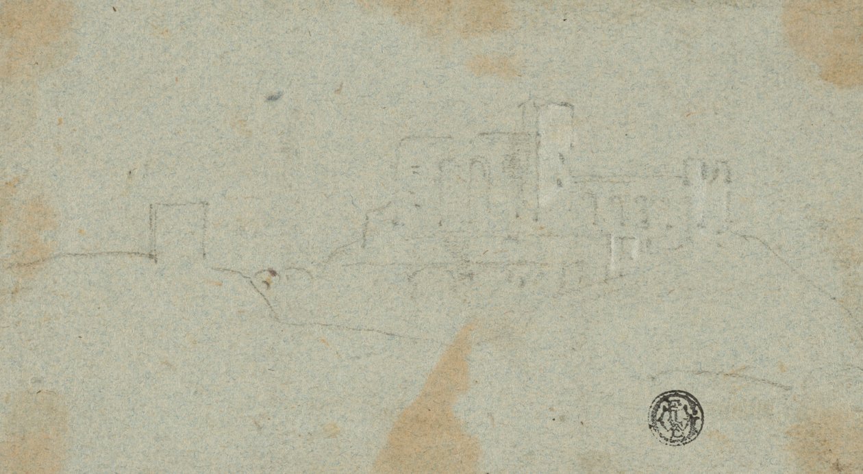Schizzo della fortezza sulla collina da Richard Wilson