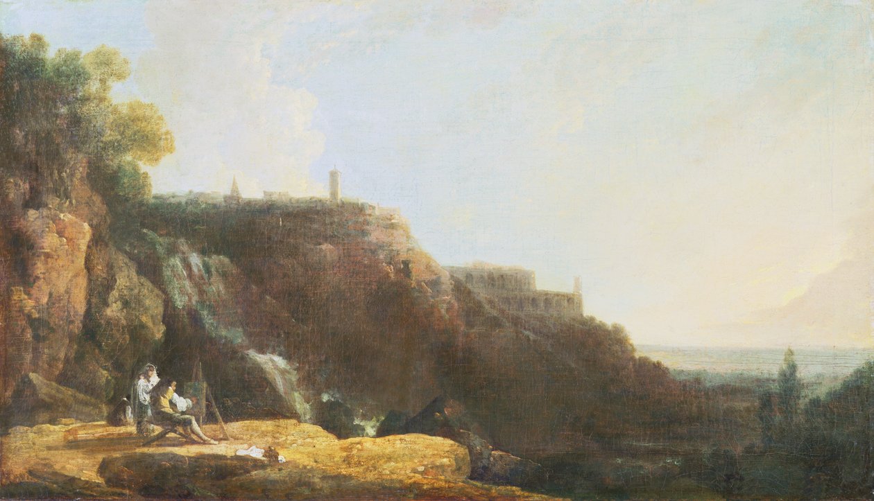 La grande cascata e la villa di Mecenate a Tivoli da Richard Wilson