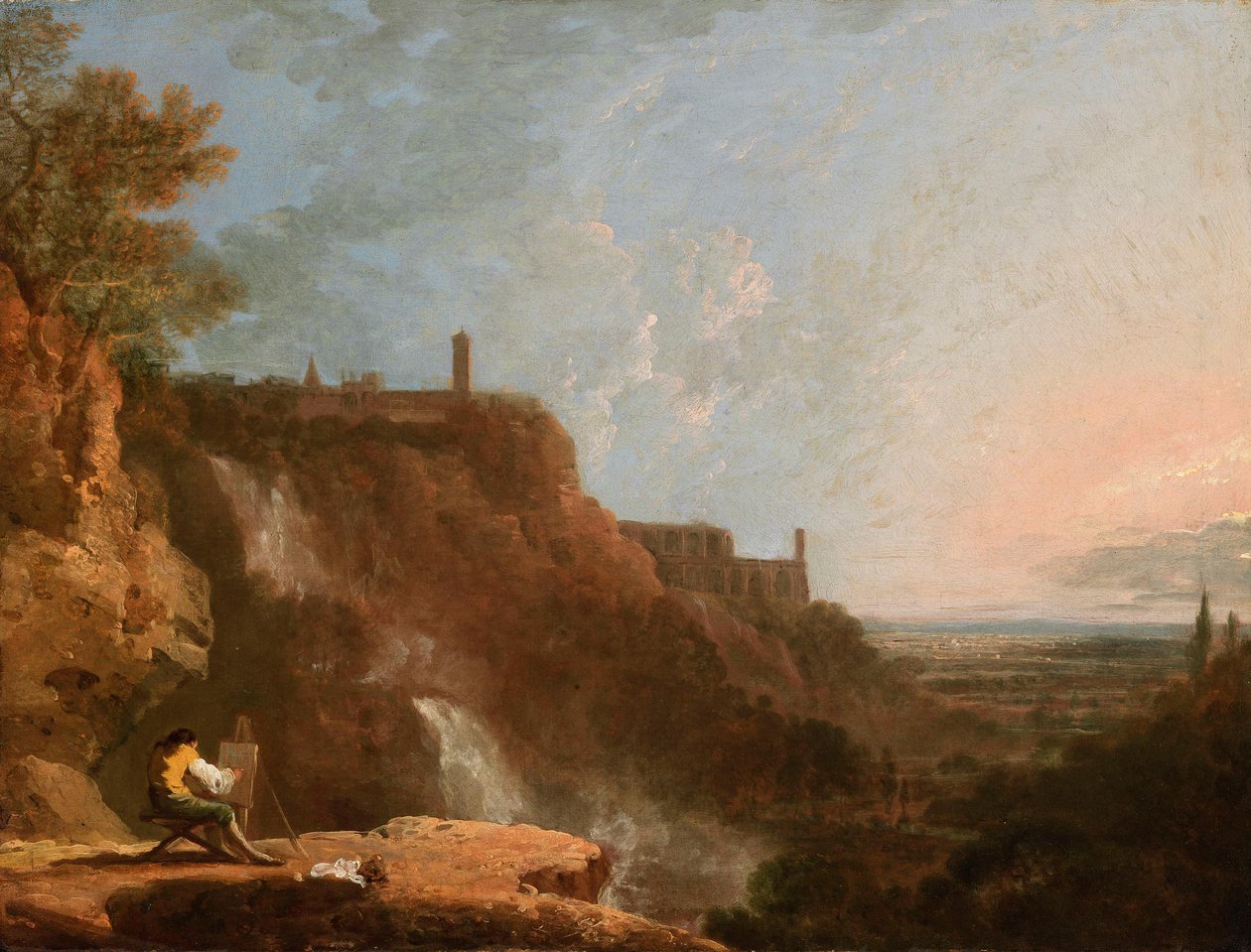 Il palazzo di Micene, Tivoli, e veduta lontana di Roma da Richard Wilson