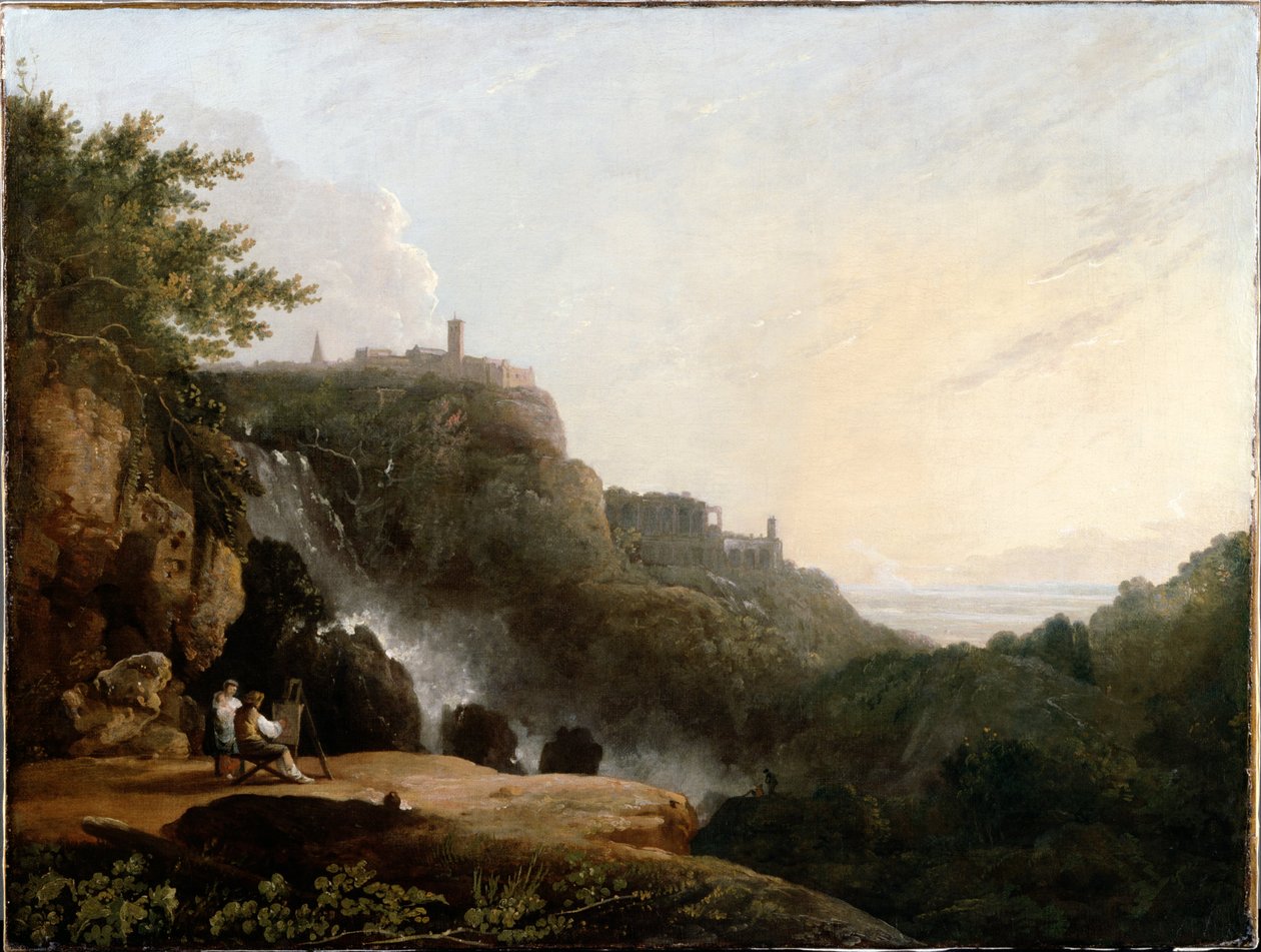 Veduta di Tivoli: le Cascatelle e la "Villa di Mecenate" da Richard Wilson