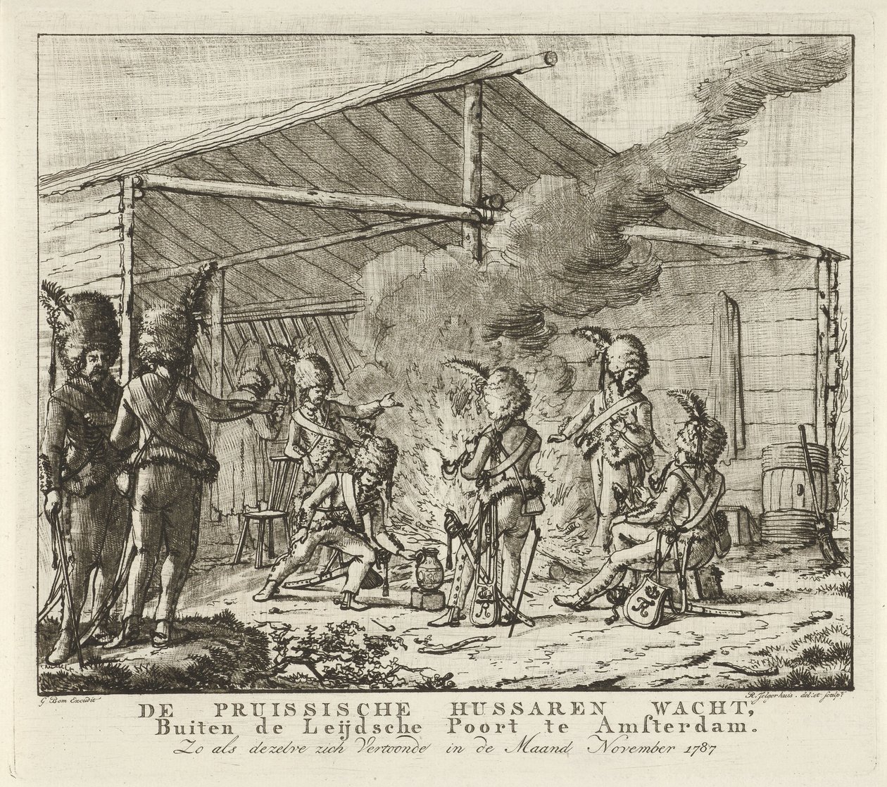 Gli ussari prussiani alla Porta di Leida ad Amsterdam, 1787 da Rienk Jelgerhuis
