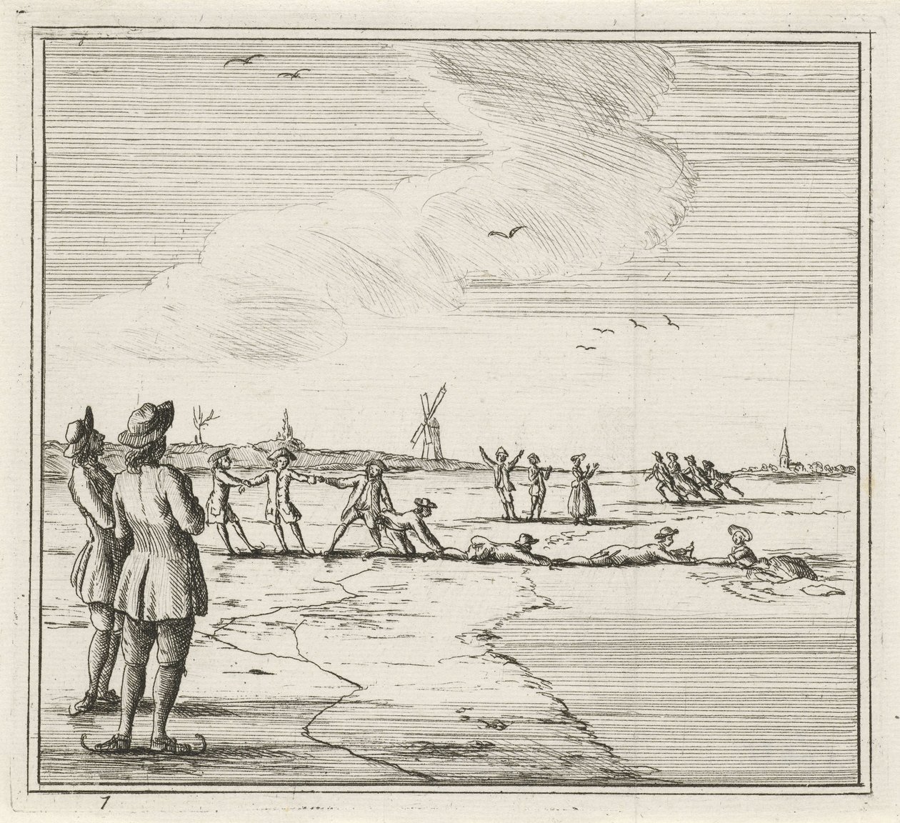 Paesaggio invernale con pattinatori da Rienk Jelgerhuis