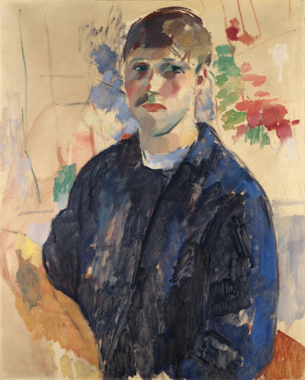 Autoritratto con camicia blu, di Wouters, Rik (1882-1916). Olio su tela da Rik Wouters