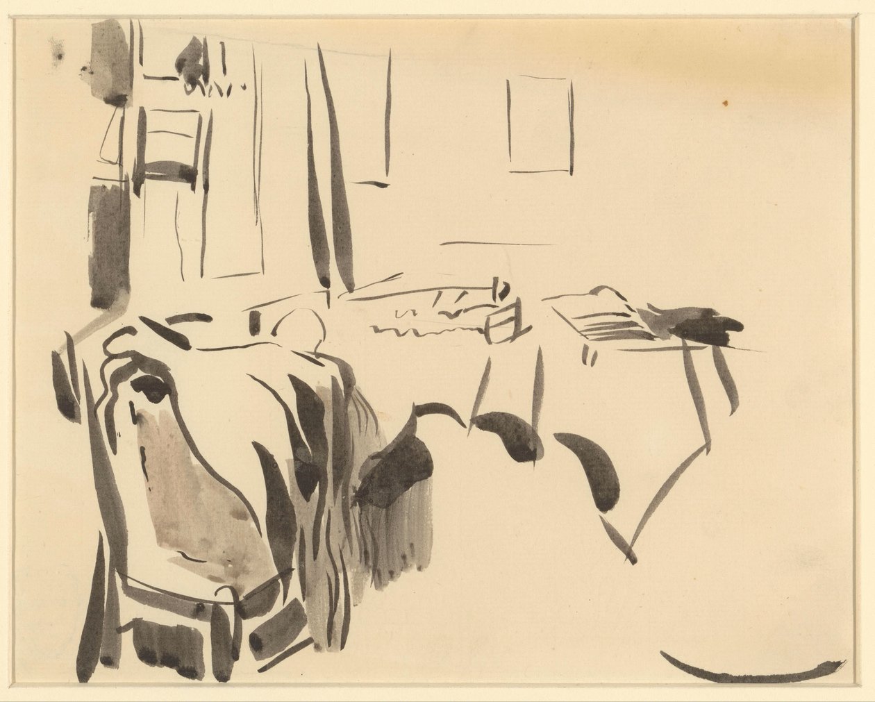 Angolo di una stanza con tavolo e sedia da Rik Wouters
