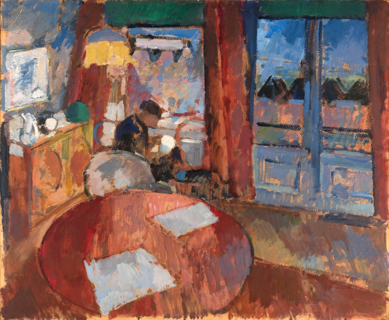 Interno con ricamatrice da Rik Wouters