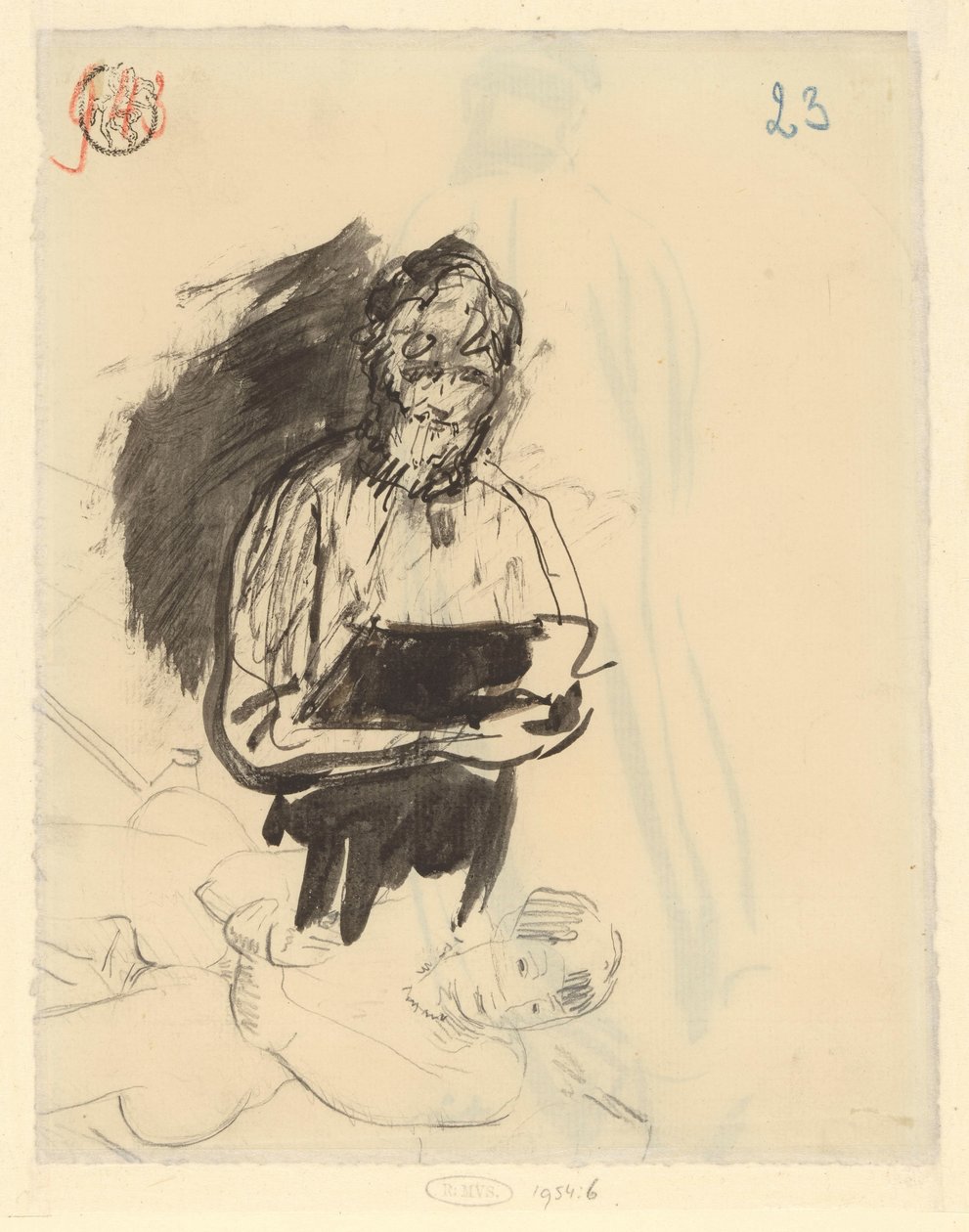 Schizzo di una figura in piedi e una donna seduta da Rik Wouters